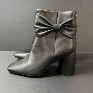Sam And Libby Women's Carlotta Bootie Black Ruched Bow Detail Size 9